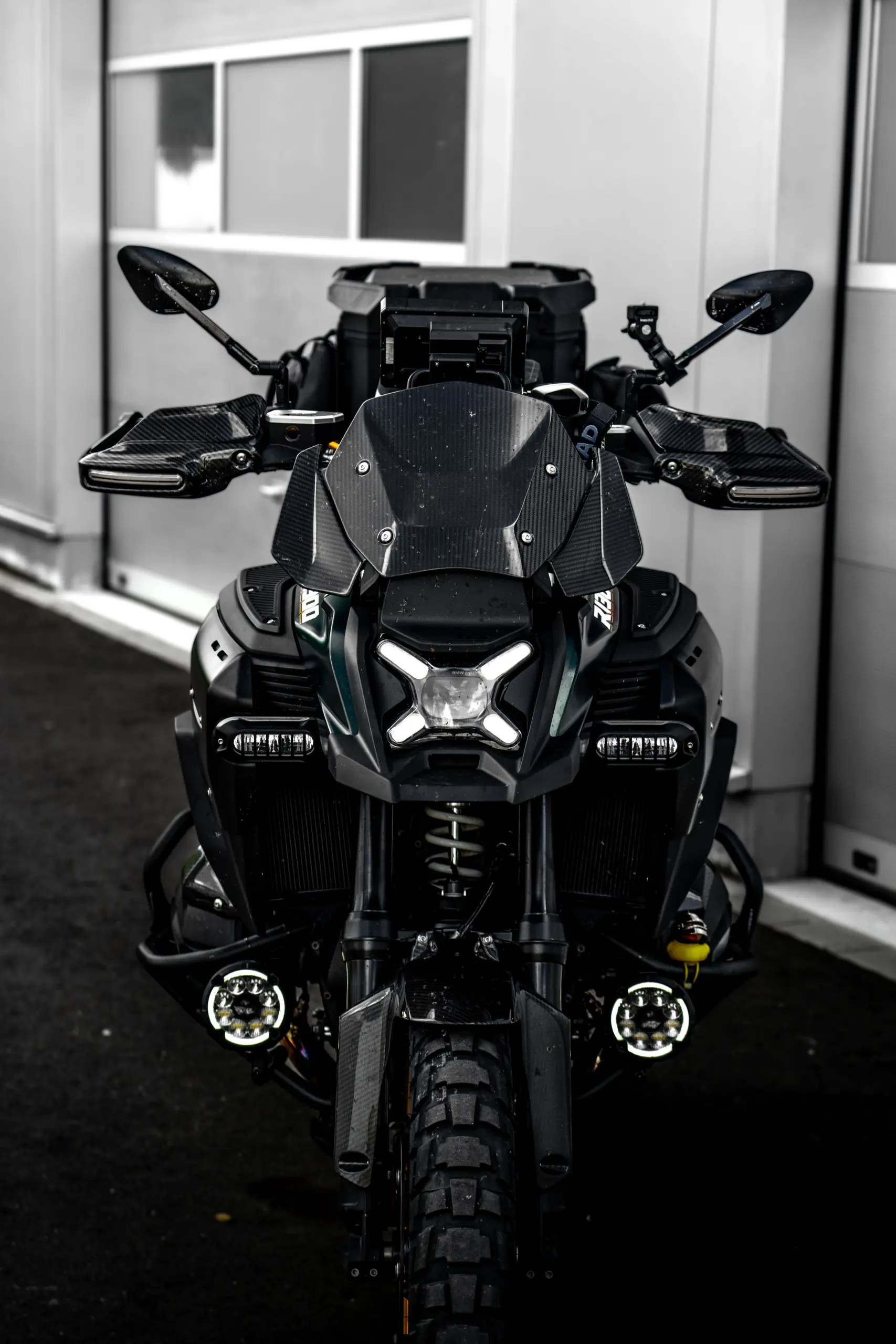 BMW motorcycle in a specialist workshop